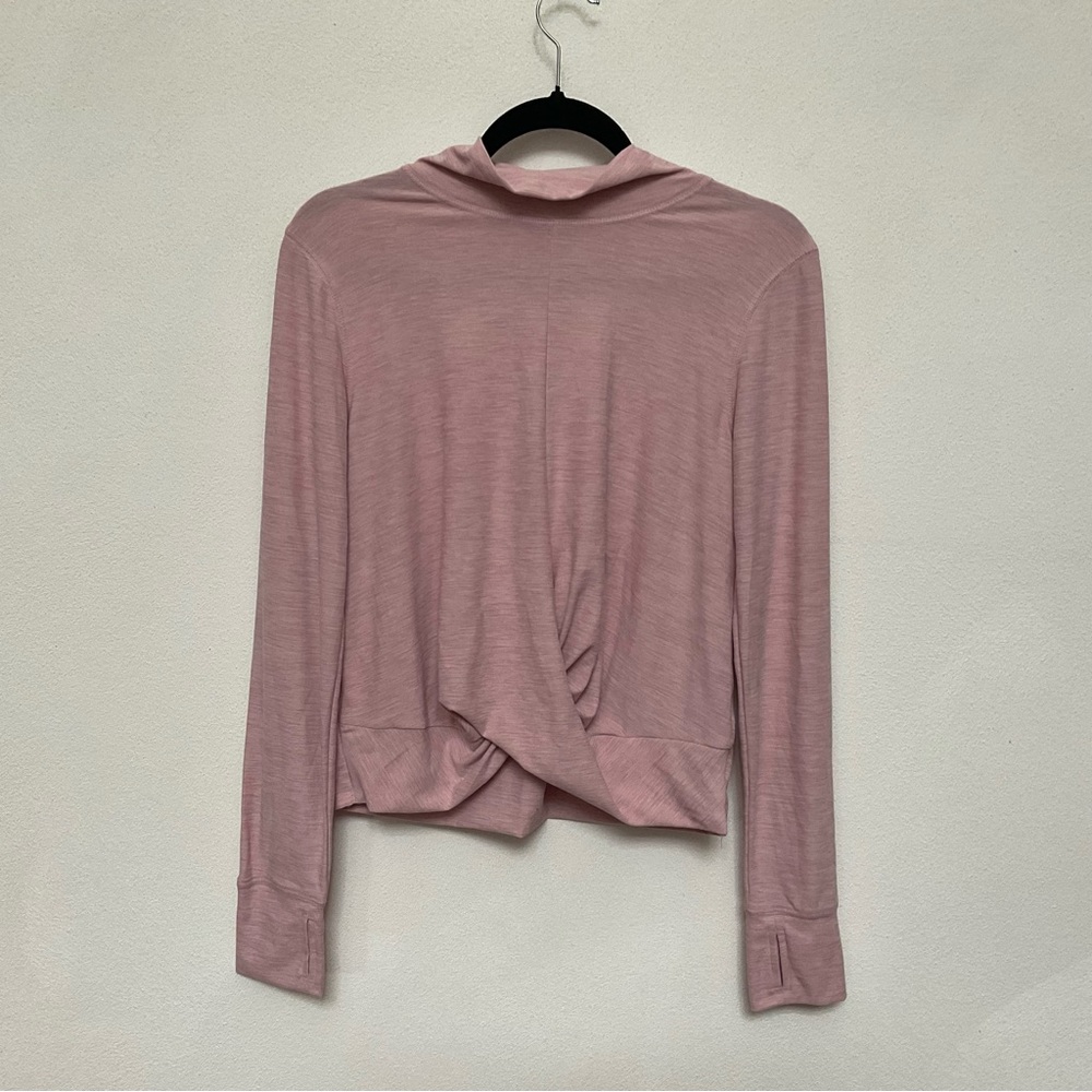 Old Navy Active Breathe On Light Pink Mock Neck Twist Front Long Sleeve Size M